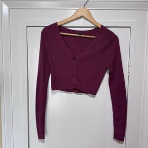 Wild Fable Red Long Sleeve Crop Top